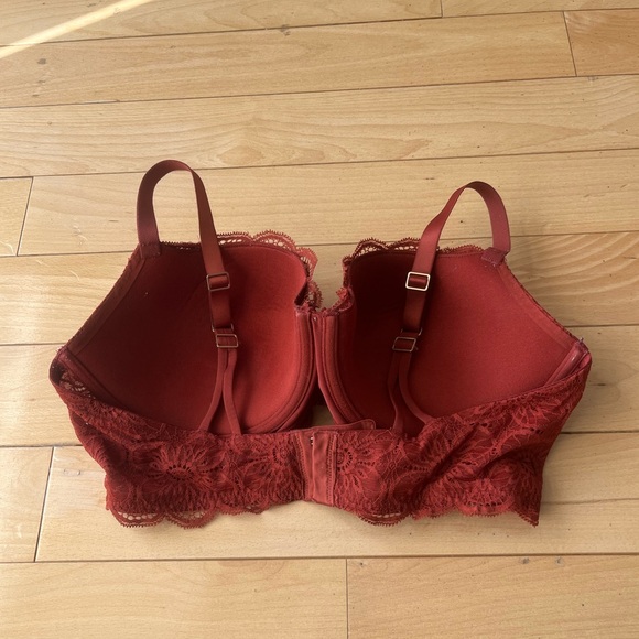 Aerie Real Power Balconette Lightly Lined New Blooms Lace Bra in Jupiter Brown - Picture 4 of 8